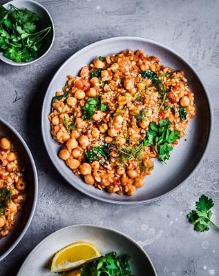 Instant Pot Fennel, Chickpea, and Brown Rice Stew