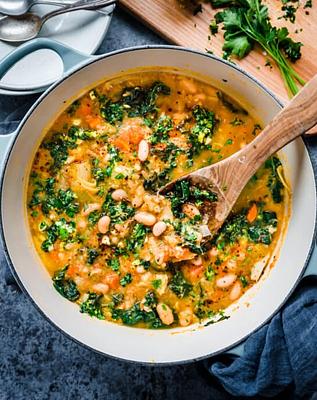 Creamy White Bean Soup with Kale