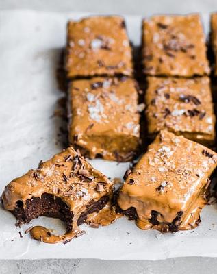 Vegan Gingerbread Brownies with Espresso Glaze