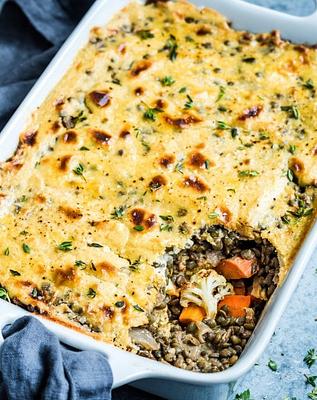 Creamy Lentil and Vegetable Bake (Vegan, Gluten-Free)