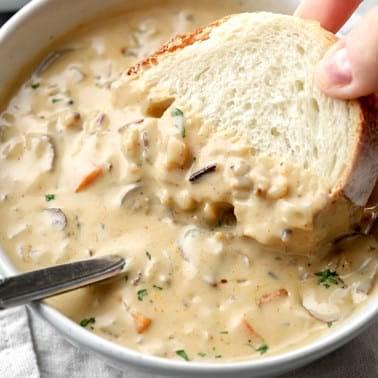 Vegan Mushroom Soup with Wild Rice