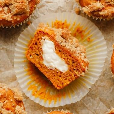 Vegan Pumpkin Cream Cheese Muffins