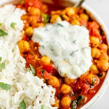 Easy Chana Masala with Raita