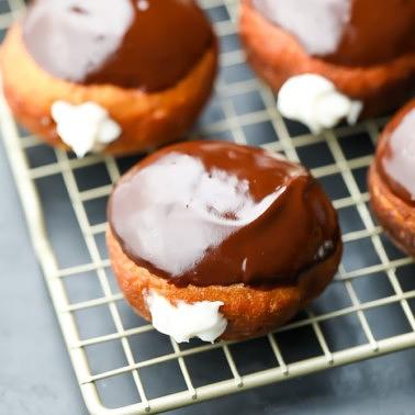 Vegan Boston Cream Donuts