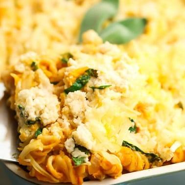 Pumpkin Pasta Bake with Almond Ricotta