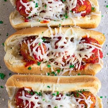 Oven Baked Vegan Meatball Subs