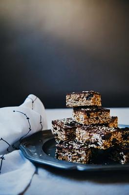 No Bake Oat Bars with Sour Cherries, Hemp & Chocolate