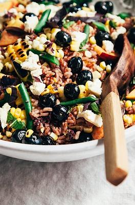 Summer Picnic Salad with Blueberries & Vegan “Feta”