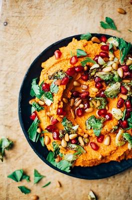 Roasted Carrot & Harissa Chickpea Dip