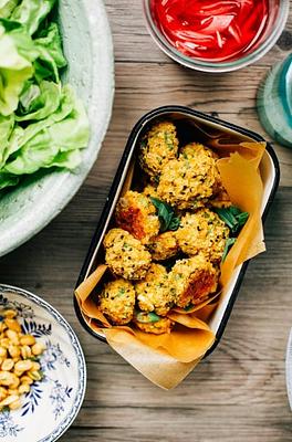 Spring Onion Falafel-Style Balls & Some Accompaniments