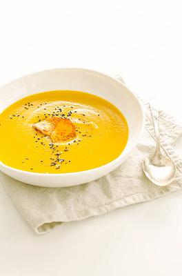Sweet Potato Soup with Coriander & Blood Orange