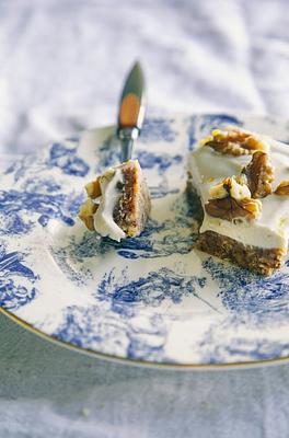 Raw Carrot Cake Slice with Tangy Citrus Frosting