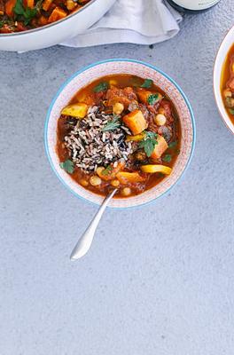 Flavours of Morocco-Inspired Vegetable and Chickpea Stew