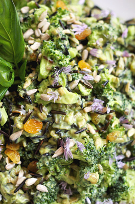 Broccoli Avocado Salad with Wild Rice & Creamy Citrus Dressing