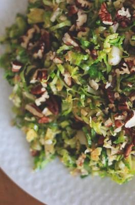 Warm Brussels Sprouts Sauté with Smoked Paprika & Pecans