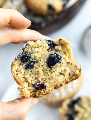 Vegan Gluten Free Blueberry Muffins (Oil Free!)