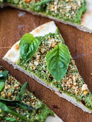 Vegan Pesto Flatbread Pizza