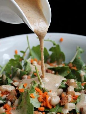 Vegan Kale Salad with Almond Butter Dressing