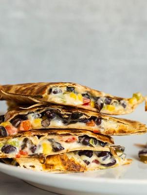Cheesy Vegan Quesadillas (Oil-free!)