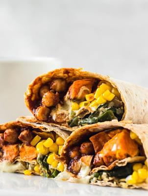 Vegan Sweet Potato Chickpea BBQ Wraps