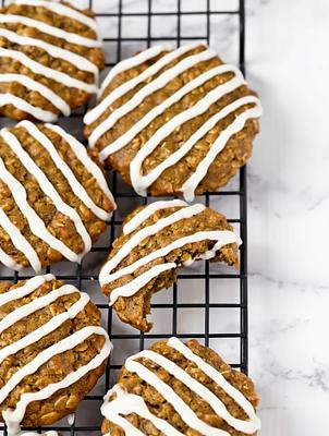 Low-Fat Gluten-Free Vegan Iced Oatmeal Cookies