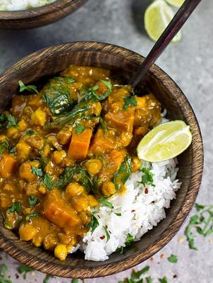 Sweet Potato, Chickpea and Spinach Coconut Curry
