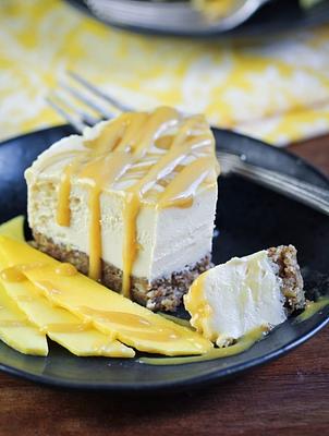 Vegan Mango Caramel Cheesecake