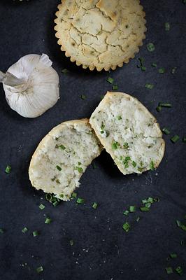 Vegan Garlic Chive Muffins (Gluten-free, Oil-free)