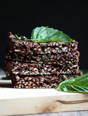 6 Ingredient No-Bake Chocolate Basil Bars