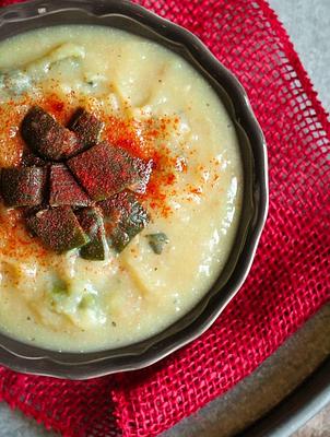 6 Ingredient Roasted Poblano Pepper Potato Soup