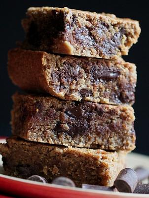 Vegan Almond Butter Chocolate Chunk Blondies
