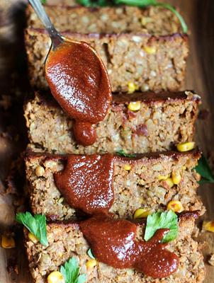 Vegan Barbecue Lentil Loaf
