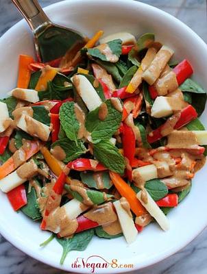 Apple Pepper Salad with Sweet ‘N’ Spicy Cream Dressing