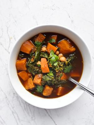 Chickpea, Sweet Potato and Kale Soup
