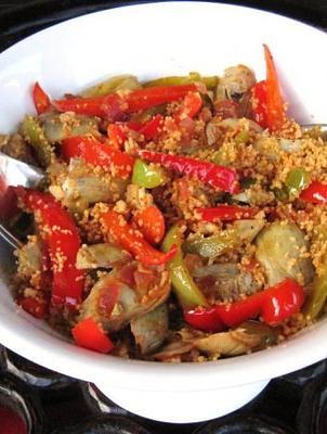 Grilled Garlic Artichoke With Couscous