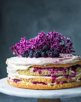 Vegan Lemon Poppy Seed Layer Cake