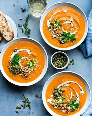 Spicy Instant Pot Carrot Harissa Soup