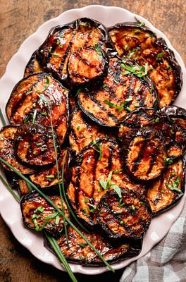 Tender Grilled Eggplant Slices with Barbecue Sauce