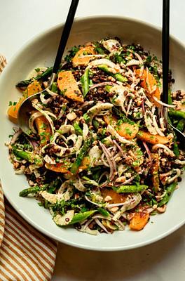 Spring French Lentil Salad with Asparagus, Fennel & Orange