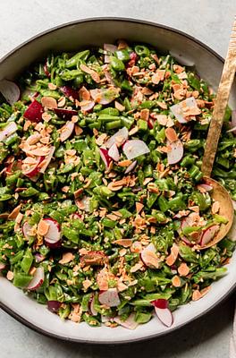 Fresh Shredded Snap Pea Salad with Lemon & Mint