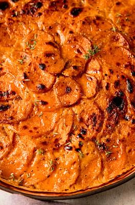 Smoky Maple Vegan Sweet Potato Gratin