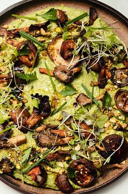 Herby Whipped White Beans with Smoky Mushrooms