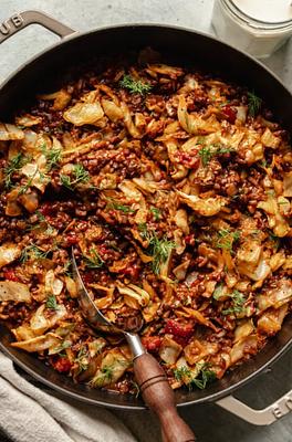 Vegan Chopped Cabbage Roll Skillet