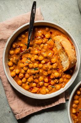 Simple Chickpea Soup with Rosemary & Garlic