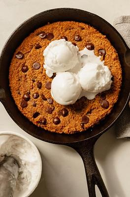 Pumpkin Chocolate Chip Skillet Cookie