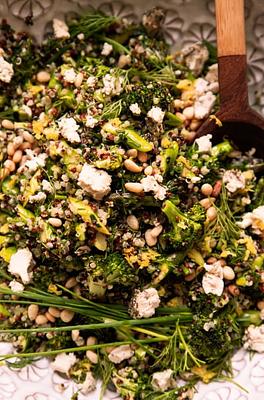 Green Love Quinoa Salad with Lemon Garlic Vinaigrette