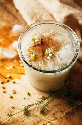 Cool, Calm Chamomile Iced Latte with Vanilla