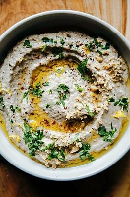 Eggplant Dip with Toasted Walnuts, Lemon, Tahini & Yogurt