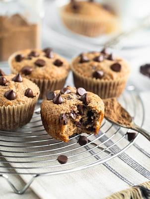 Vegan Chai Chocolate Chip Muffins (Oil-free)