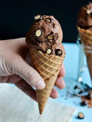 Vegan Dark Chocolate Almond Ice Cream